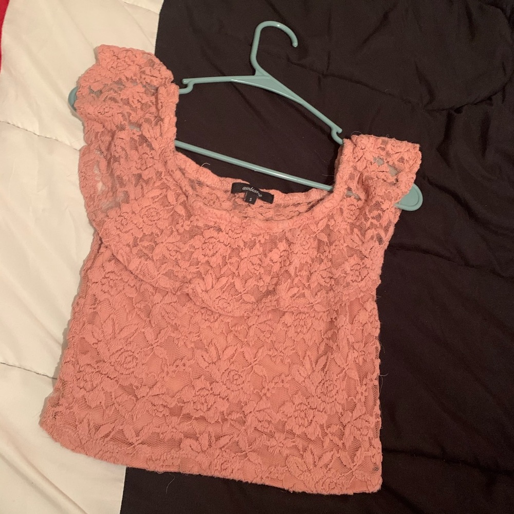 Pink laced crop top
